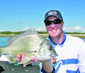 Dave Young sporting a beaut bream taken at Mud Island on an Ecogear CK40.